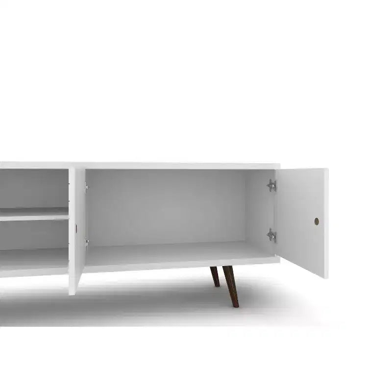 Meuble TV en MDF avec 2 étagères et 2 portes d'armoire, convient jusqu'à 60", 1 personne
